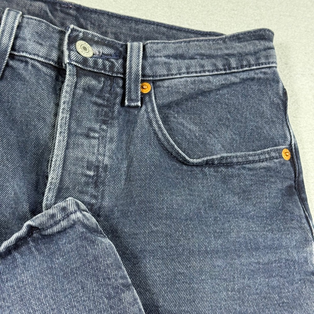 Levis Premium 501 Original Cropped Jeans Dark Grey High Waisted Button Fly 26x26
